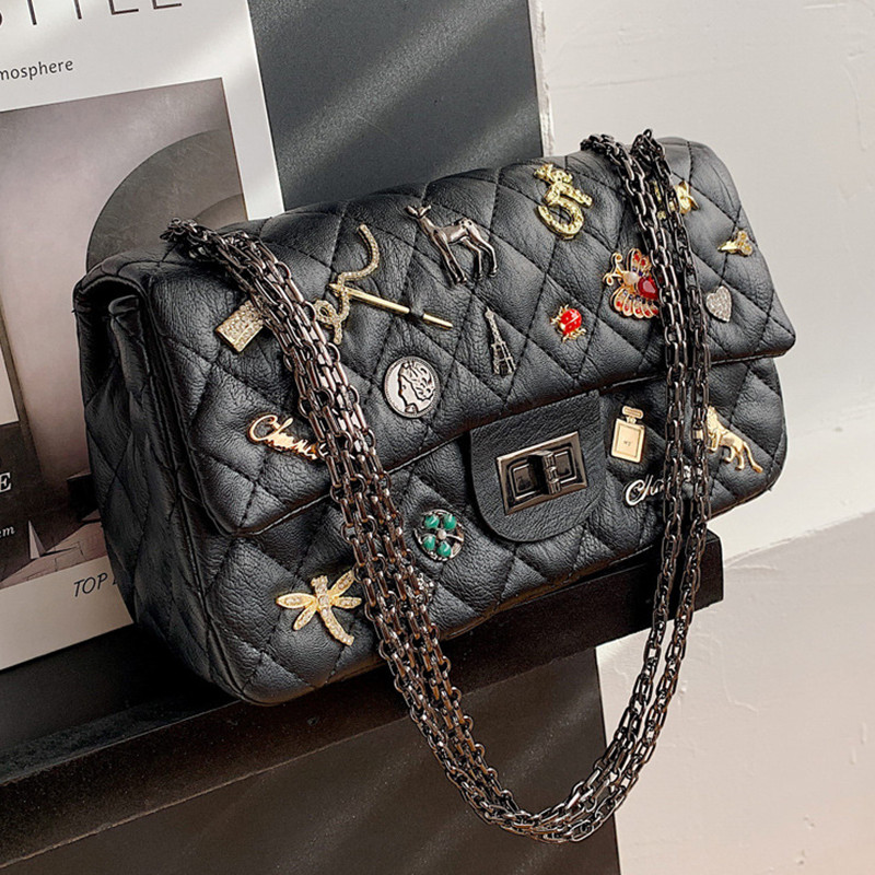 Women Classic Badge Shoulder bag Design Handbag Lady Diamond Lattice Crossbody Messenger Bags Evening Party Chain Clutch
Women Classic Badge Shoulder bag Design Handbag Lady Diamond Lattice Crossbody Messenger Bags Evening Party Chain Clutch