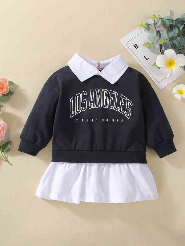 Baby Letter Graphic Sweatshirt Dress SHE