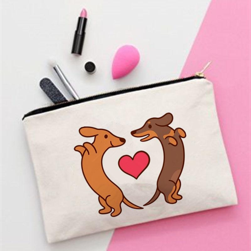 Cosmetic Bags & Cases Women Cute Cartoon Dachshunds In Love Cosmetics Organizer Bag For Travel Colorful Storage Lady Small Gift, H331
Cosmetic Bags & Cases Women Cute Cartoon Dachshunds In Love Cosmetics Organizer Bag For Travel Colorful Storage Lady Small Gift, H331