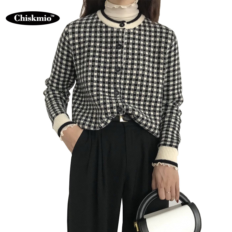 O-Neck Plaid Pattern Cardigan Sweater Work Ladies Knitwear Coats Korean Style Loose Cardigans For Women Sweaters, Black
O-Neck Plaid Pattern Cardigan Sweater Work Ladies Knitwear Coats Korean Style Loose Cardigans For Women Sweaters, Black