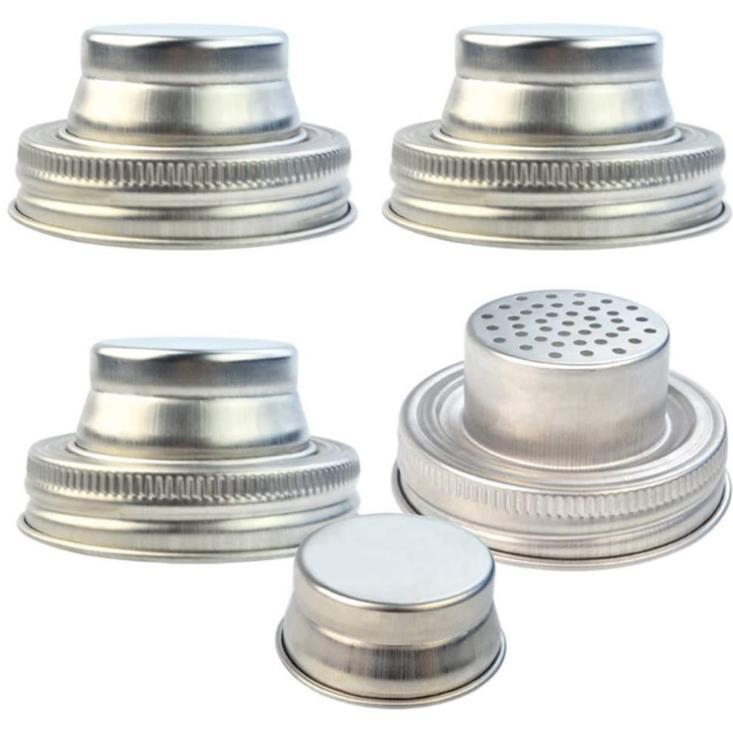 304 Stainless Steel Jar Lid Silicone Sealing Plug 70mm Caliber Shaker Lids Rust Proof Drinkware Cover RRD6904 Free shipping