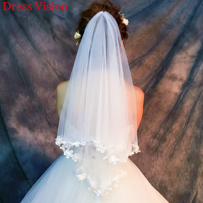 Wedding Bridal Short Veil Appliques Lace Elegant Wedding Accessories Two Layers Vestido De Noiva, White
Wedding Bridal Short Veil Appliques Lace Elegant Wedding Accessories Two Layers Vestido De Noiva, White