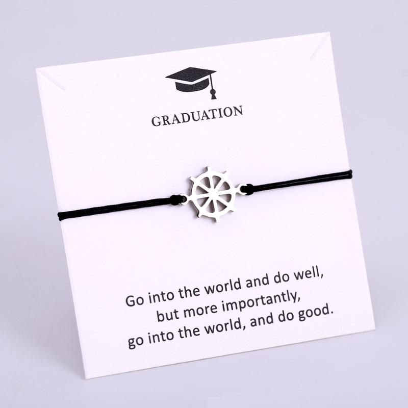 Senior Graduate Graduation Arrow Rudder Stainless Steel Charm Bracelets Women Men Unisex Adjustable Jewelry Drop, Golden;silver
Senior Graduate Graduation Arrow Rudder Stainless Steel Charm Bracelets Women Men Unisex Adjustable Jewelry Drop, Golden;silver