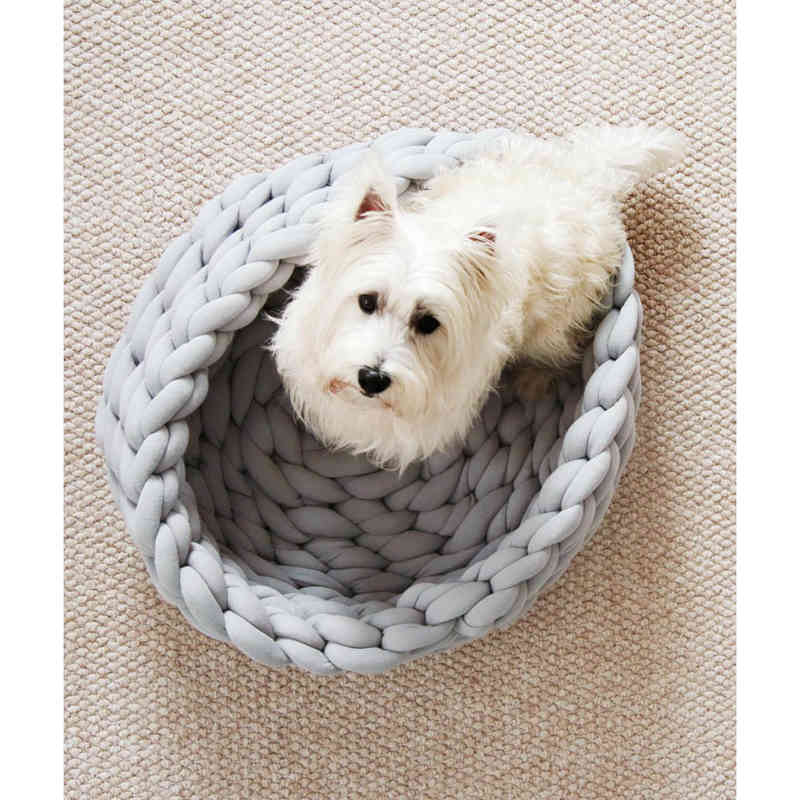 Braided Warming House Soft Pet Nest Kennel Dog Baskets Indoor Sleeping Bag Cat Cage Puppy Cave Bed Sofa Plus Size 210401