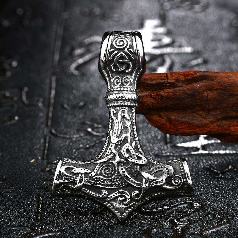Vintage Men's Stainless Steel Pendant Necklace Engraving Viking Hammer Mjolnir Norse Jewelry
Vintage Men's Stainless Steel Pendant Necklace Engraving Viking Hammer Mjolnir Norse Jewelry