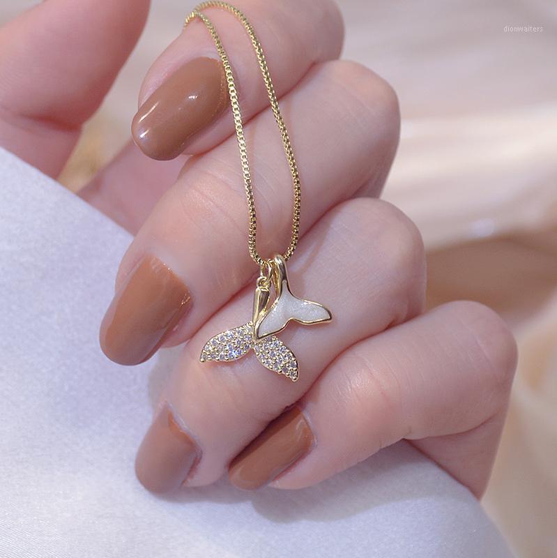 Shining Bling Zircon Fish Tail Necklaces Women Clavicle Chain Charm Wedding Shell Pendant 14K Real Gold Jewelry Chains
Shining Bling Zircon Fish Tail Necklaces Women Clavicle Chain Charm Wedding Shell Pendant 14K Real Gold Jewelry Chains
