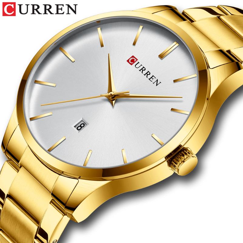 Wristwatches Gold Men's Watch Top CURREN Simple Quartz For Men Clock Auto Date With Stainless Steel Relojes, Silver black watch
Wristwatches Gold Men's Watch Top CURREN Simple Quartz For Men Clock Auto Date With Stainless Steel Relojes, Silver black watch