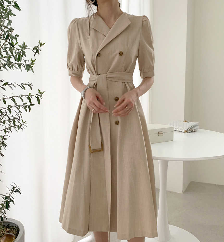Korean Women Summer Dress High Waist Casual Double Breasted Puff Sleeve Lace up Elegant Long 210526, Khaki
Korean Women Summer Dress High Waist Casual Double Breasted Puff Sleeve Lace up Elegant Long 210526, Khaki