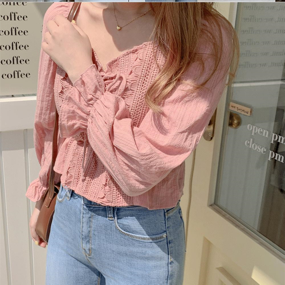spring Vintage pink Shirt female Oversize Tops long sleeve Girls Blouse Summer Plus Size Women Blouses femme Blusas 210417Z