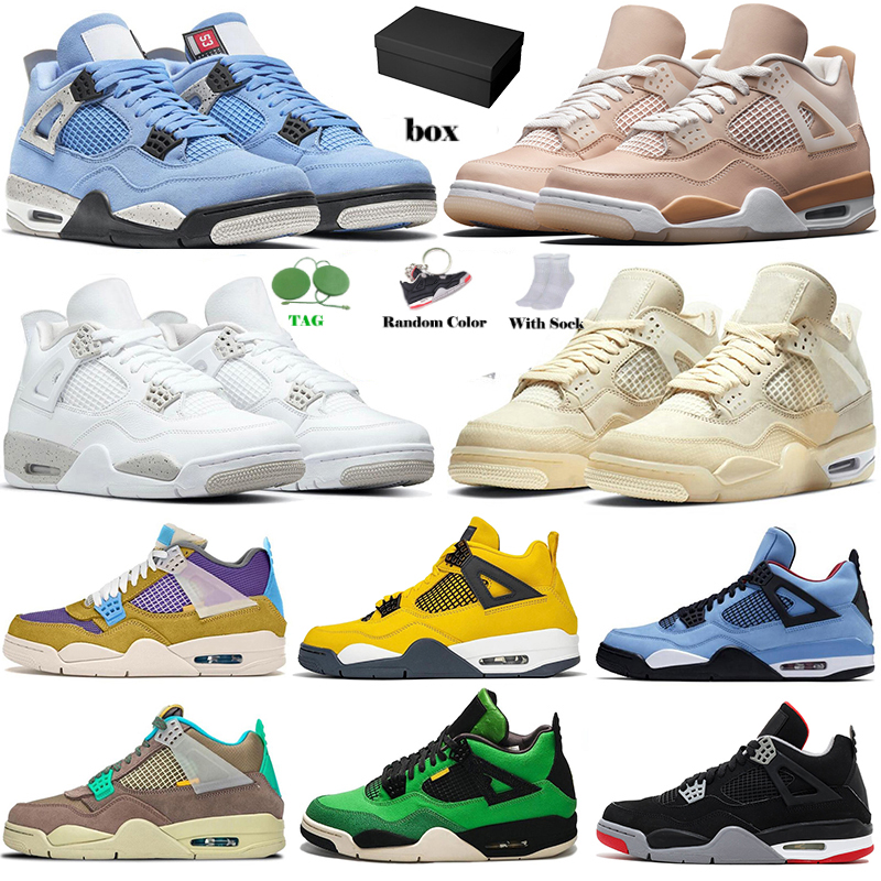 

WITH Box Original Jumpman Sail 4 Shimmer Men Basketball Shoes 4s University Blue Starfish Taupe Haze Purple Cactus Jack IV Bred What The Trainers Mens Womens Sneakers, # white oreo 36-47