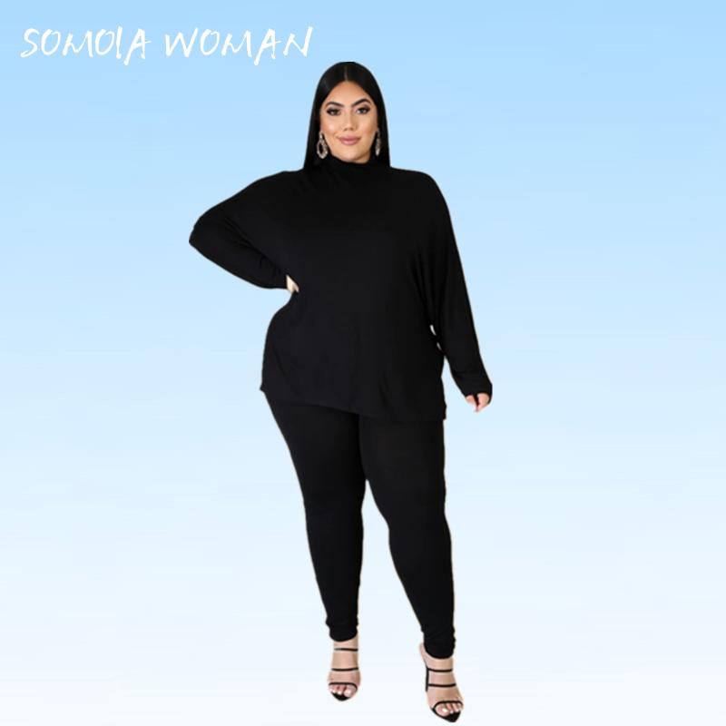 Plus Size Tracksuits Women Two Piece Set Turtleneck Slit Tops And Leggings Long Sleeve Loose Black Solid Matching Suit Casual Tracksuit
Plus Size Tracksuits Women Two Piece Set Turtleneck Slit Tops And Leggings Long Sleeve Loose Black Solid Matching Suit Casual Tracksuit