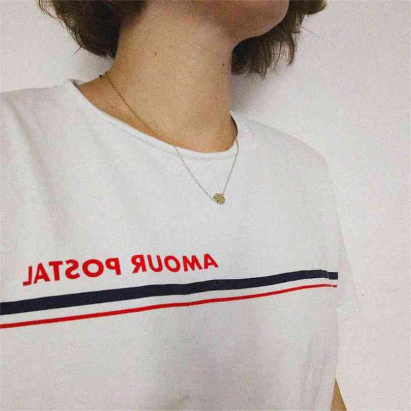 Striped Pattern Tee Woman Cotton Letter Print shirt Loose Elegant Retro Minimalism Chic Casual op Femme 210720, White
Striped Pattern Tee Woman Cotton Letter Print shirt Loose Elegant Retro Minimalism Chic Casual op Femme 210720, White