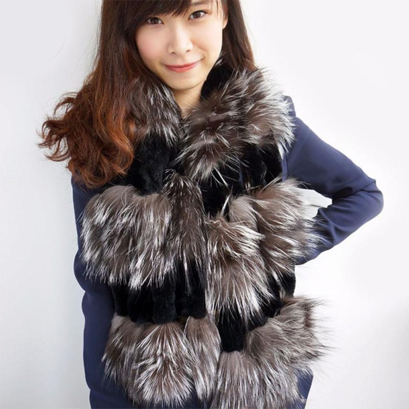 Scarves Winter Women Warm Genuine Silver Fur Scarfs Fashion Luxury 100%Genuine Rex With Real Shawls
Scarves Winter Women Warm Genuine Silver Fur Scarfs Fashion Luxury 100%Genuine Rex With Real Shawls