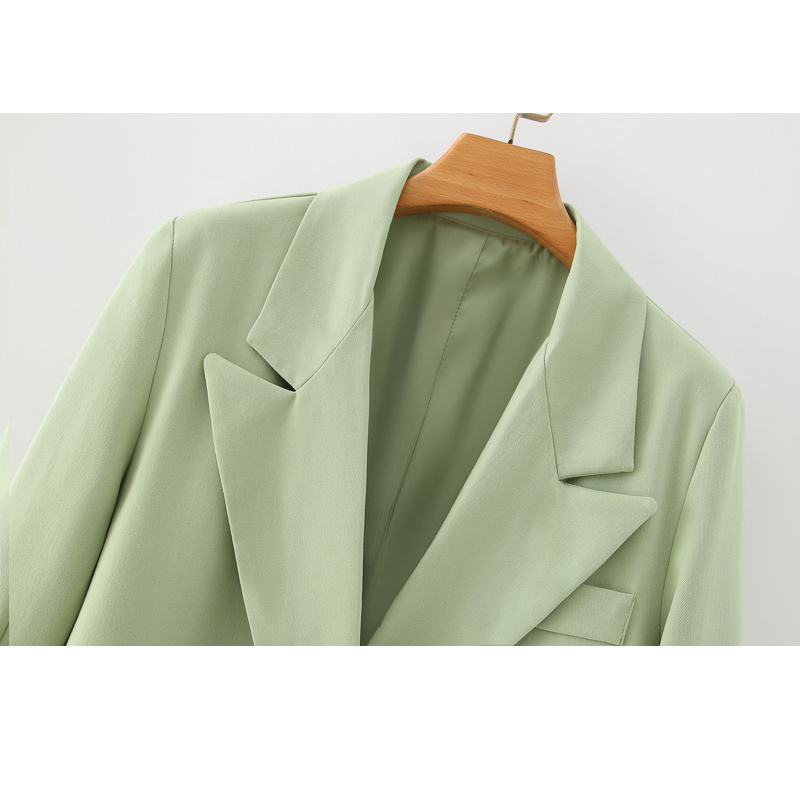 Autumn Women's Chic Coat Small Suit Harbor Wind Long Temperament Loose Casual Fashion Suit Jacket Female 210507