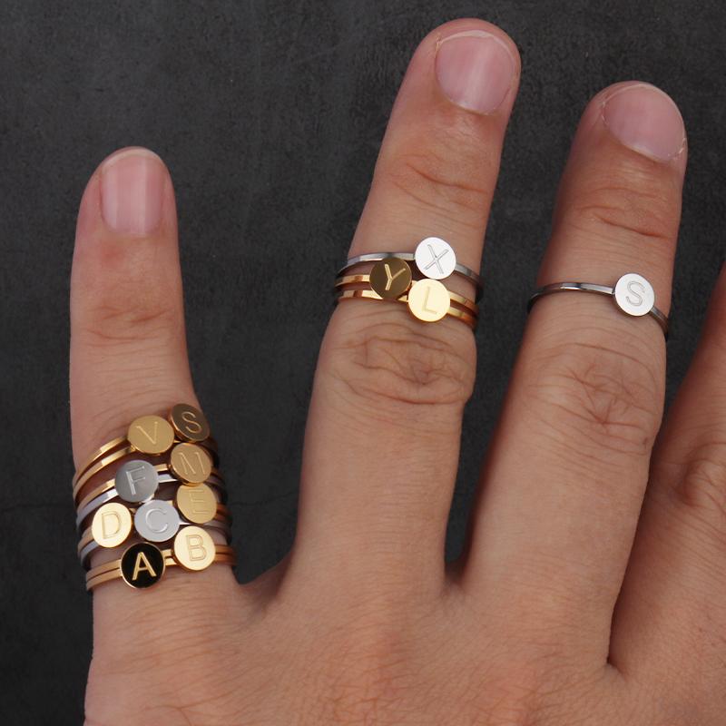 Cluster Rings Fashion Letter Ring Stainless Steel For Women Star Heart Initial Couple Custom Wedding Jewelry
Cluster Rings Fashion Letter Ring Stainless Steel For Women Star Heart Initial Couple Custom Wedding Jewelry