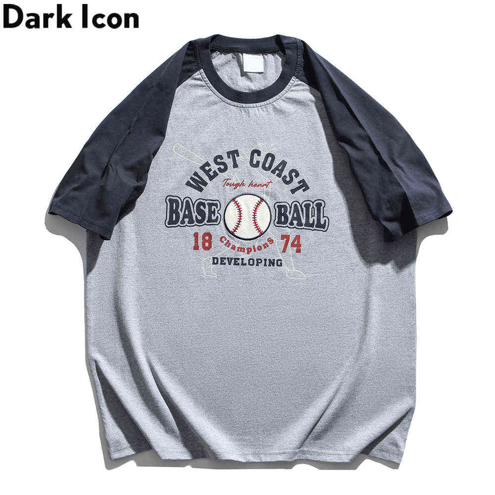 Off Shoulder Men's T-Shirts For Outdoors O-Neck Short Sleeve Sports Shirt With Comfortable Cotton Clothing 210603