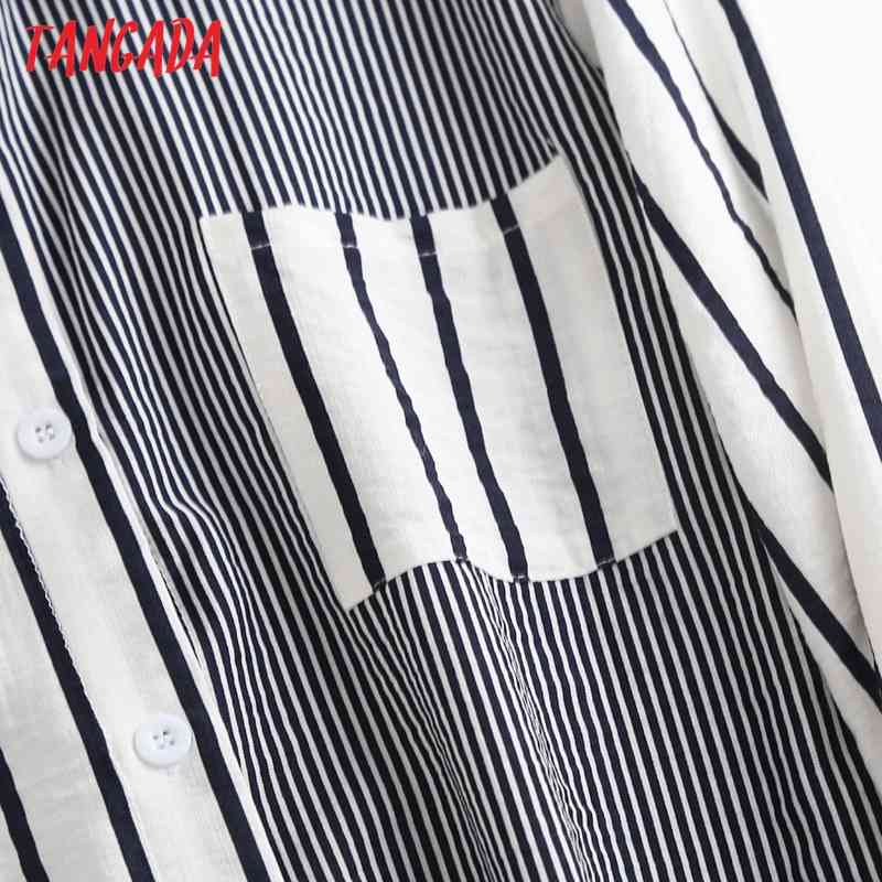 Women Striped Print Chiffon Long Sleeve Spring Chic Female Casual Loose Shirt WF31 210416