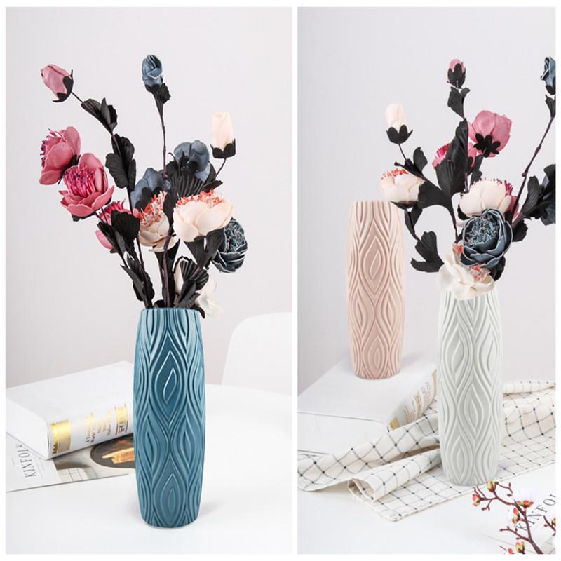 Imitation Ceramic Vase Home Decor Shatterproof Flower Pot Nordic Decoration Plastic Decorative Vases Modern