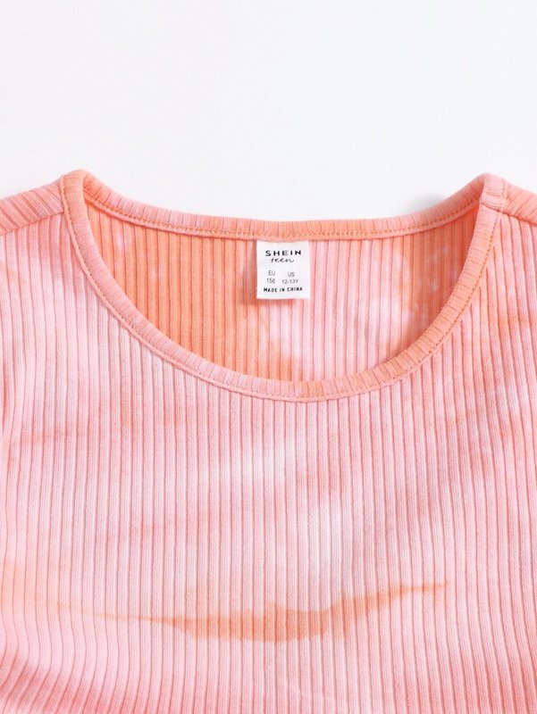 Teen Girls Drawstring Ruched Tie Dye Dress SHE