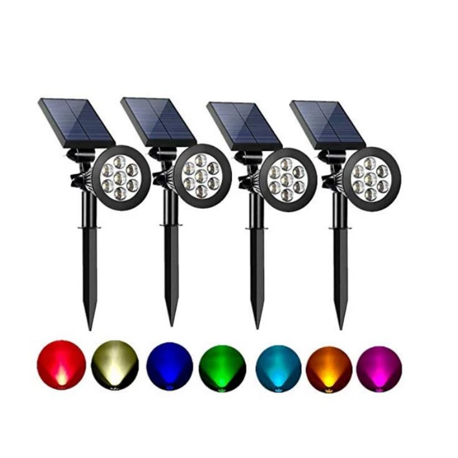 4LED Solar Lights 2-in-1 Waterproof Outdoor Landscape Lighting Spotlight Wall Light Auto On/Off for Yard Garden Driveway Pack of 4