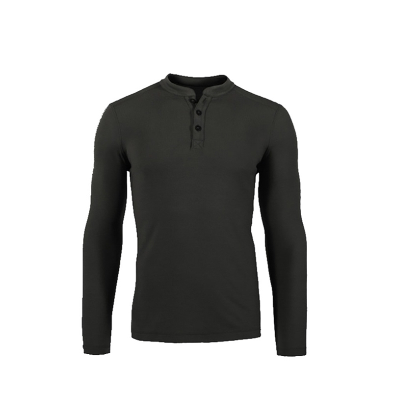 Huntsman Henley Men 100% Merino Wool Jersey Base Layer Long Sleeve Midweight Top Out door Warm Thermal TAD Style Clothes Shirt 210329