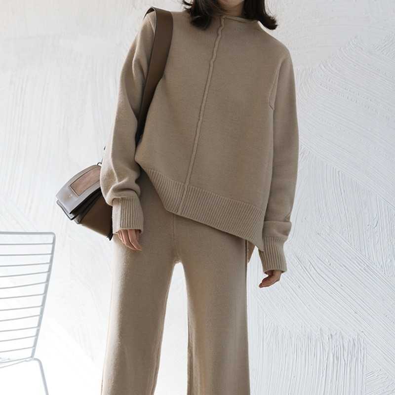 Women Elegant Knit Two Piece Set Autumn Winter Pullover Loose Tops High Waist Straight Pants Outfits Woman Sweater Tracksuits 210602, Army green
Women Elegant Knit Two Piece Set Autumn Winter Pullover Loose Tops High Waist Straight Pants Outfits Woman Sweater Tracksuits 210602, Army green