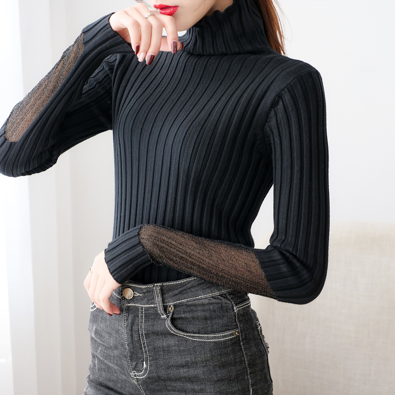 Autumn Winter Pullover Turtleneck Long Sleeve Knitted Casual Women Sweater Slim Jumper Warm Pull Femme 11590 210415