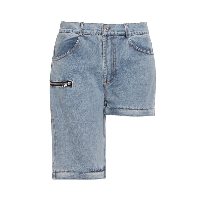 TWOTWINSTYLE Casual Patchwork Zipper Jeans For Women High Waist Hollow Out Streetwear Denim Pants Female Fashion Clothing 210517