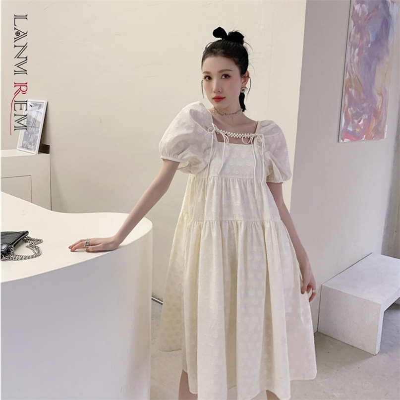 Women Bubble Sleeve Square Collar Print Bow Dress Large Size Fit Female Fashion Summer Arrivals 2H055 210526, Creamy-white
Women Bubble Sleeve Square Collar Print Bow Dress Large Size Fit Female Fashion Summer Arrivals 2H055 210526, Creamy-white