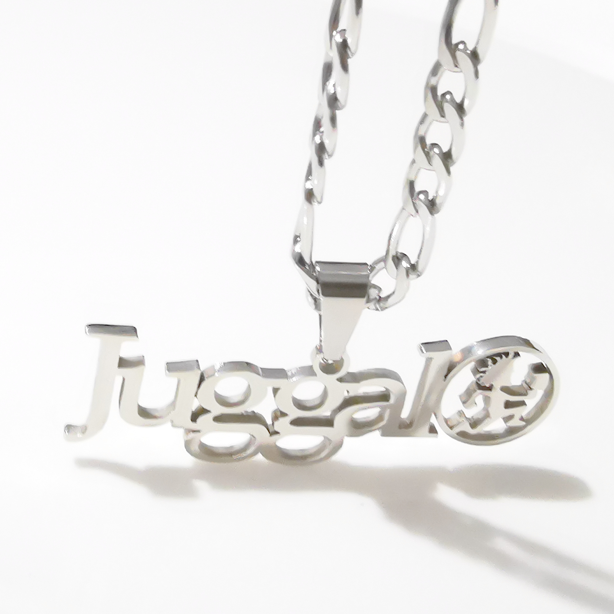 Mens Jewelry Punk Silver Letter Juggalo Pendant Necklace Stainless Steel ICP Hatchetman Charms Chain 4mm24 inch