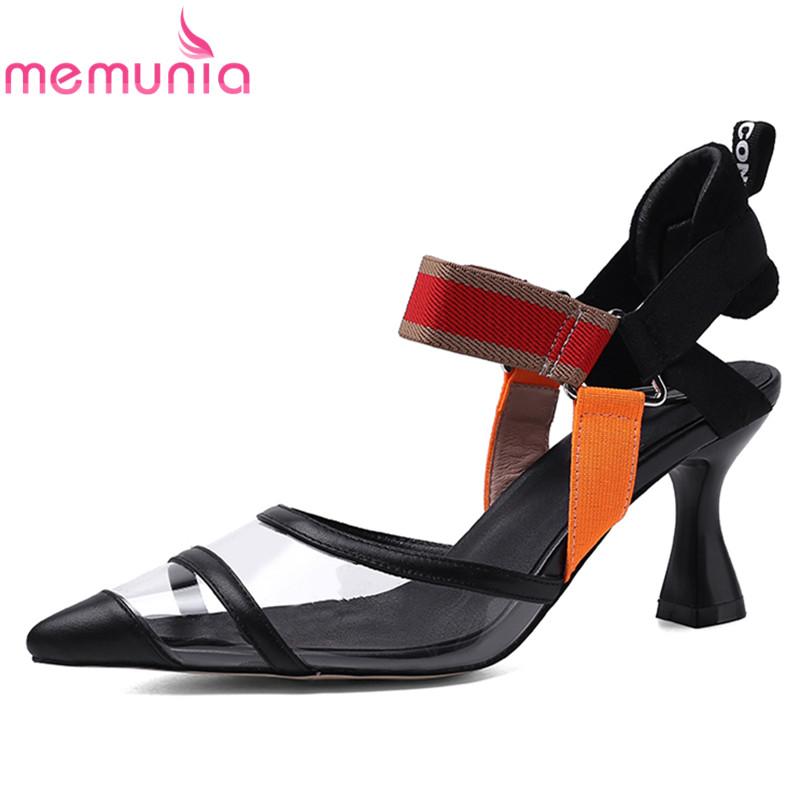 Sandals MEMUNIA Size 34-42 Genuine Leather Shoes Mixed Colors Women Stiletto High Heels Summer Wedding, Black
Sandals MEMUNIA Size 34-42 Genuine Leather Shoes Mixed Colors Women Stiletto High Heels Summer Wedding, Black