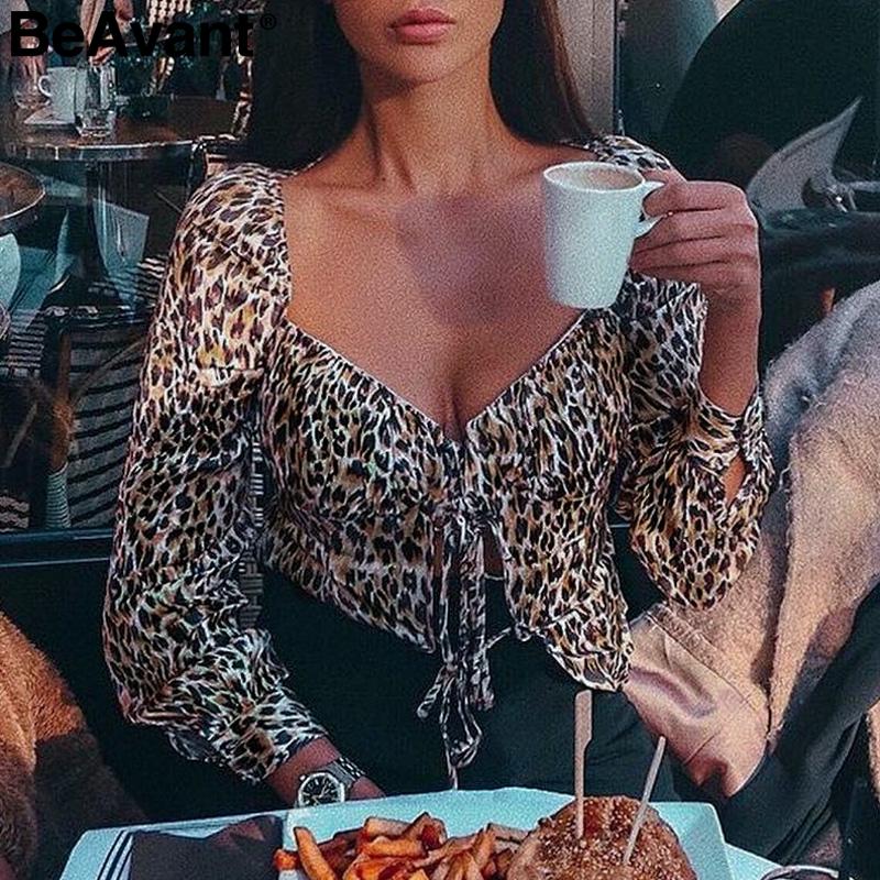 Women' Blouses & Shirts BeAvant V Neck Leopard Print Vintage Blouse Women Sexy Lace Up Long Sleeve Top Female Smocking Cropped Peplum
Women' Blouses & Shirts BeAvant V Neck Leopard Print Vintage Blouse Women Sexy Lace Up Long Sleeve Top Female Smocking Cropped Peplum