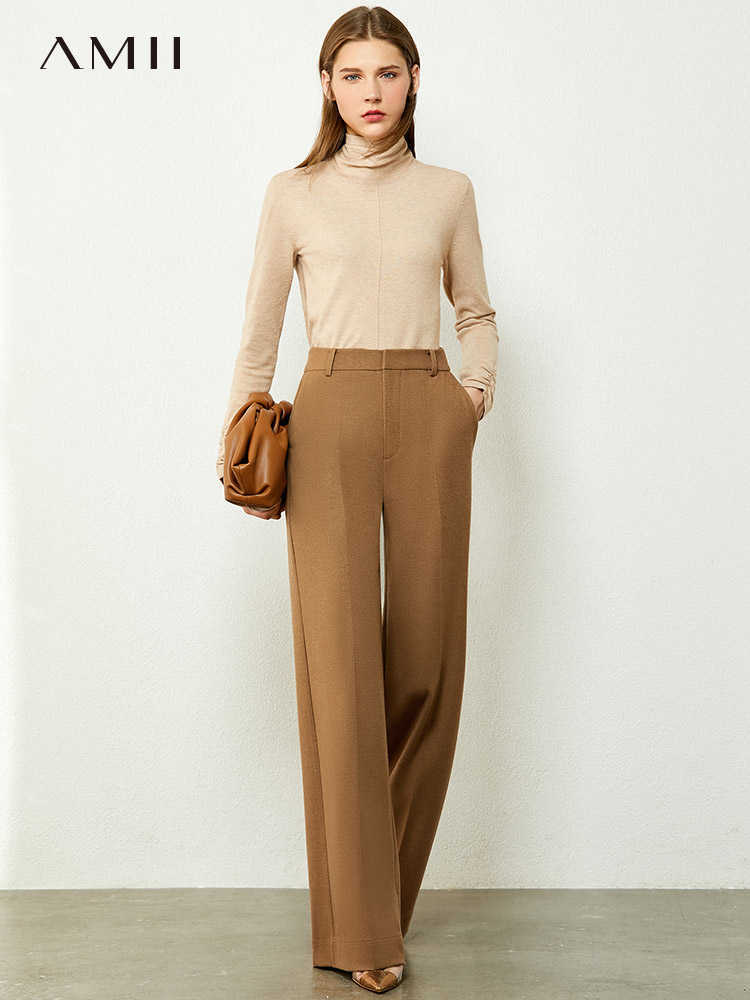 Minimalism Autumn Winter Fashion OLstyle Woman Pants Causal Solid High Waist Loose Female 12040647 210527