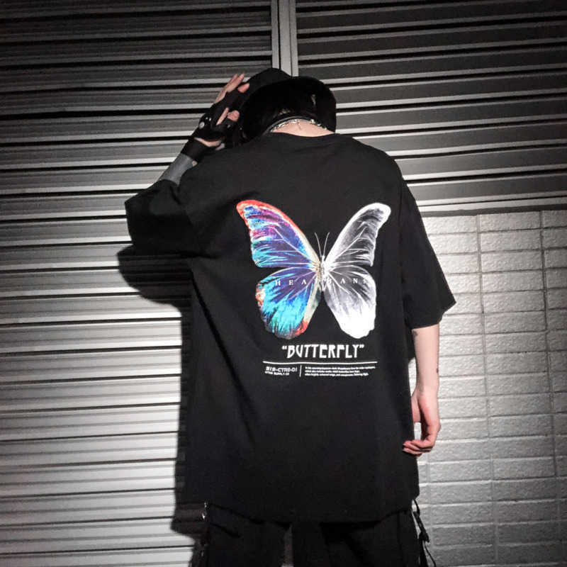 Hip Hop Streetwear Harajuku T Shirt Colorful Tshirt Men Summer Short Sleeve T-Shirt Cotton Loose Tops Tees 210527