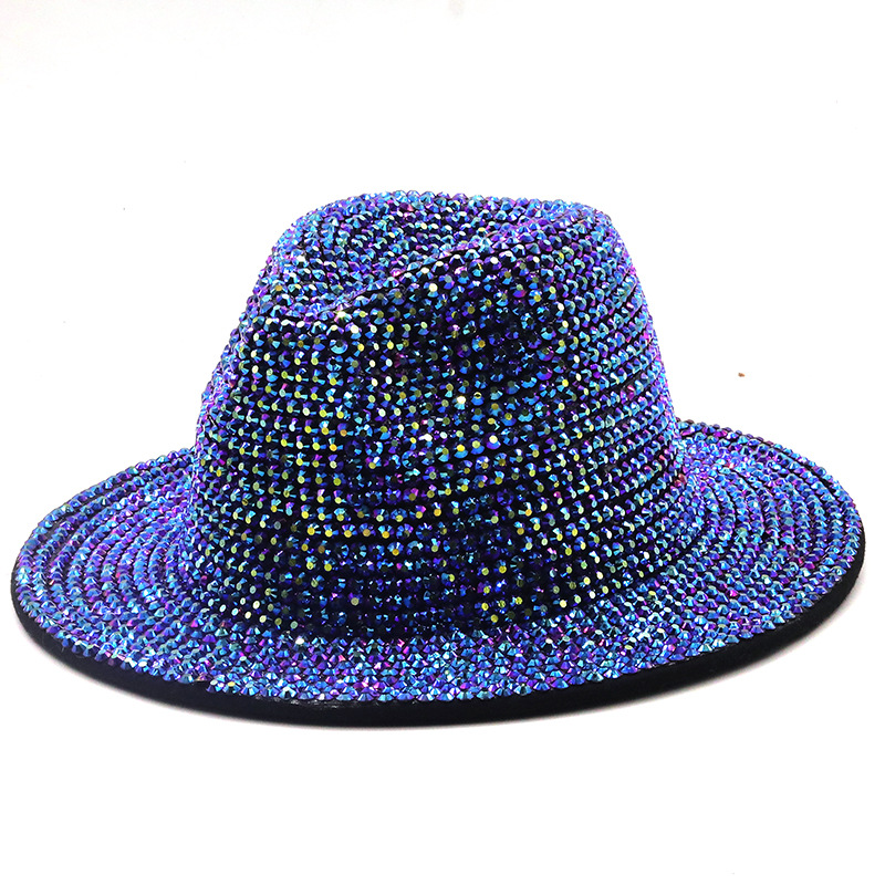 New Fedoras Diamond Felt Fedora Hat Bling Rhinestone Panama Wide Brim Jazz Hats for Women Men Women's Men's Cap Male Man Woman Luxury Cap, 01
New Fedoras Diamond Felt Fedora Hat Bling Rhinestone Panama Wide Brim Jazz Hats for Women Men Women's Men's Cap Male Man Woman Luxury Cap, 01