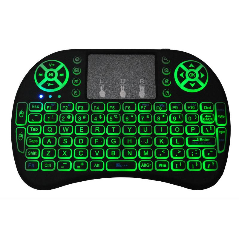 7 Colors Backlit i8 Mini Wireless Keyboard 2.4G Air Mouse Remote Control Touchpad Backlight With Rechargeable Battery For Android TV Box x96 max plus