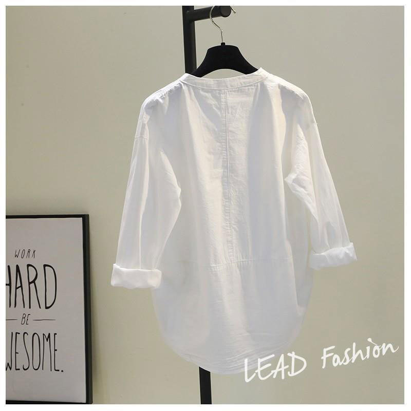 Spring Korea Fashion Women Shirts Plus Size Long Sleeve Loose White Shirt All-matched Casual Tops Cotton Female Blouse D124 210512