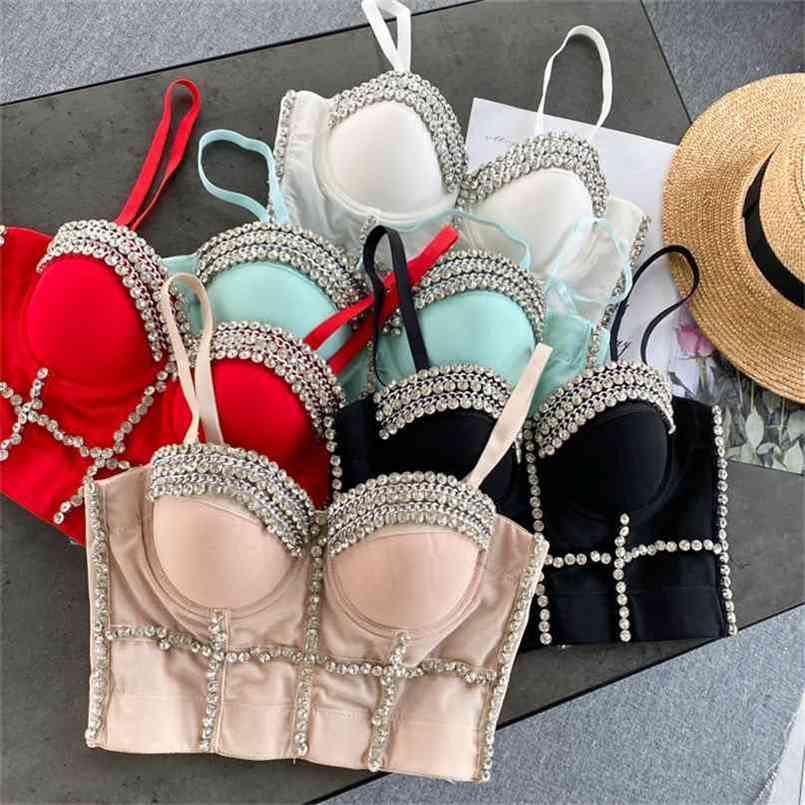 Decoration Crop Tops for Women Sexy Corset Tank Top Luxury Sparkle Push up Bra Fashion Club Outfits Chic 210603, Black
Decoration Crop Tops for Women Sexy Corset Tank Top Luxury Sparkle Push up Bra Fashion Club Outfits Chic 210603, Black