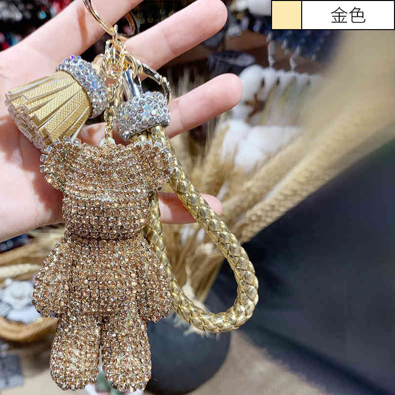 Diamond Studded Violent Bear Key Chain Pendant Car Claw Little Luggage Lovely Gift