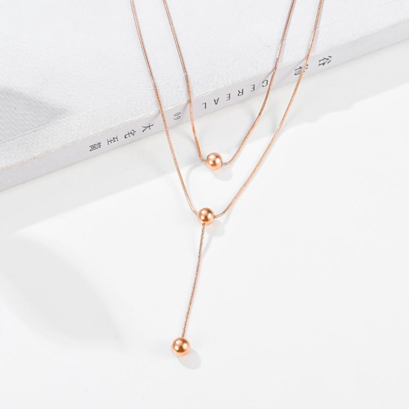 Chains 316L Stainless Steel Round Beads Pendant Charms Double Layer Chain Choker Necklace For Women Fashion Fine Jewelry Party Gifts
Chains 316L Stainless Steel Round Beads Pendant Charms Double Layer Chain Choker Necklace For Women Fashion Fine Jewelry Party Gifts