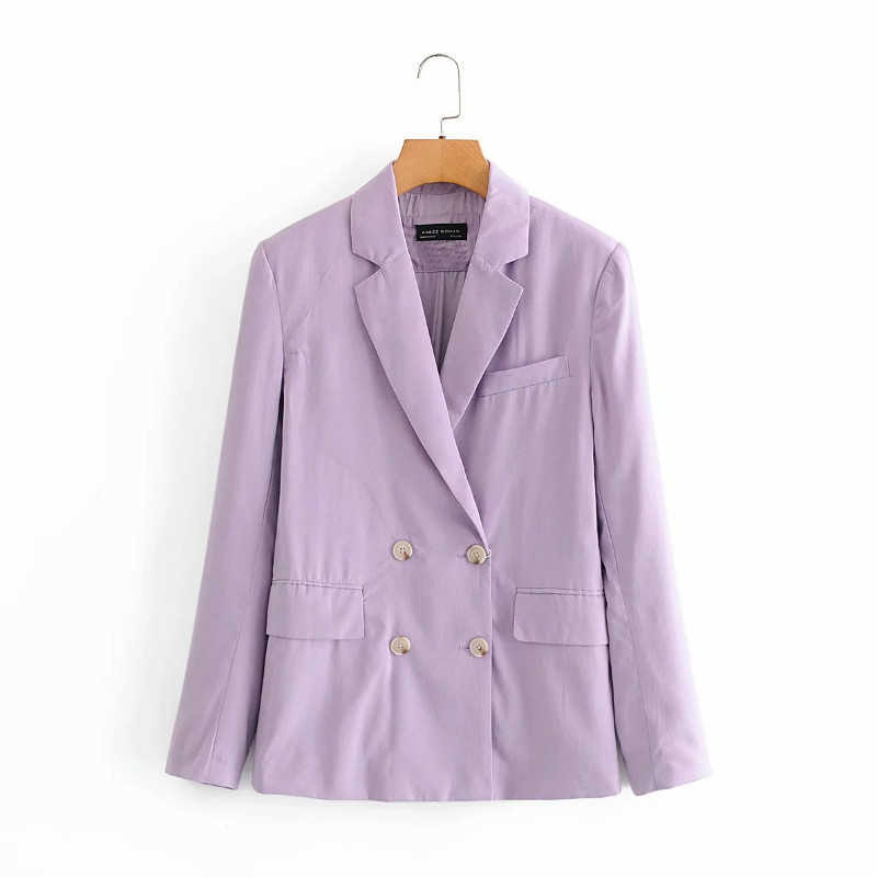 autumn ladies blazer Fashion mid-length double-breasted purple jacket small suit Casual loose top 210527
autumn ladies blazer Fashion mid-length double-breasted purple jacket small suit Casual loose top 210527