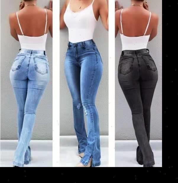 Women Jeans High Waist Female Boyfriend Ripped For Plus Size Pants Bell Bottom Denim Flare Mom Skinny Woman, Blue
Women Jeans High Waist Female Boyfriend Ripped For Plus Size Pants Bell Bottom Denim Flare Mom Skinny Woman, Blue