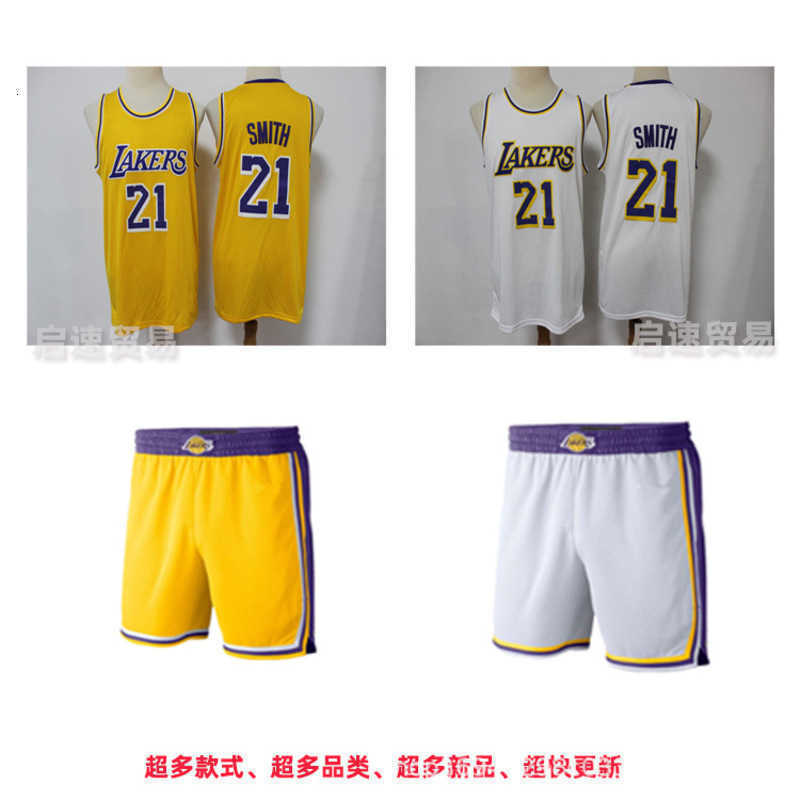 2019 Laker 21 Jr Smith white and yellow fans embroidered basketball suit shirt and pants, Lakers' yellow crew shorts
2019 Laker 21 Jr Smith white and yellow fans embroidered basketball suit shirt and pants, Lakers' yellow crew shorts