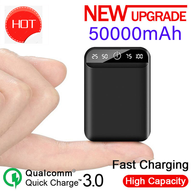 50000mAh Mini Power Bank Portable Mobile Phone Fast Charger Digital Display USB Charging External Battery Pack for Android
50000mAh Mini Power Bank Portable Mobile Phone Fast Charger Digital Display USB Charging External Battery Pack for Android