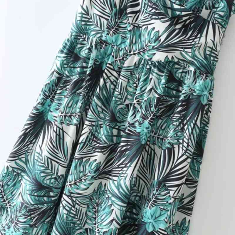 Summer Women Rainforest Print Suspender Midi Dress Female Sleeveless Clothes Casual Lady Loose Vestido D7781 210430Z