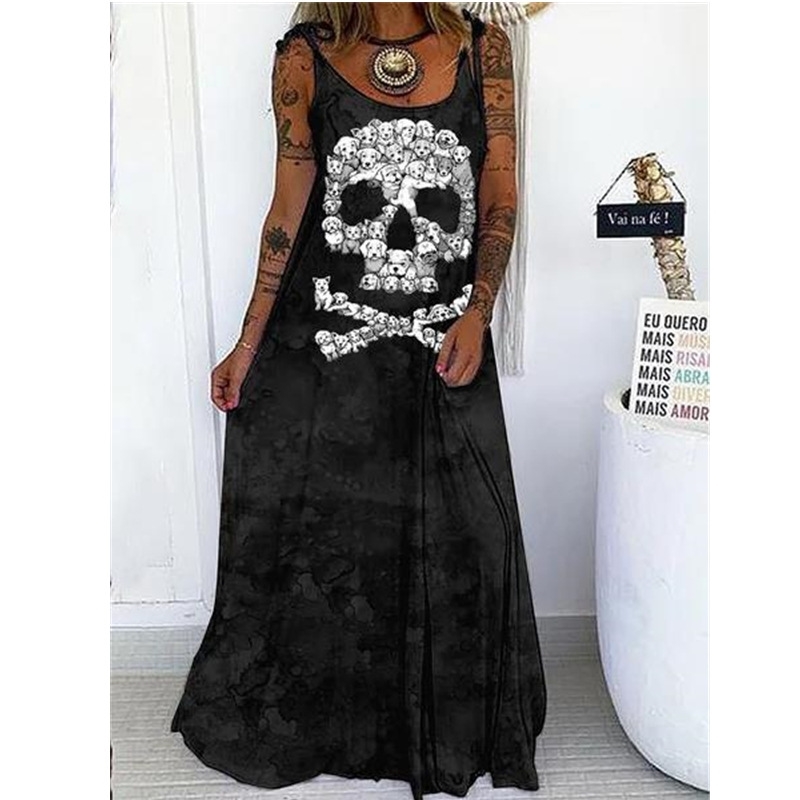 Summer Women' Dress Streetwear Side Split Flower Vestido Dress Casual Punk Loose Short Sleeve Skull Print Female Dress 210712, Style11
Summer Women' Dress Streetwear Side Split Flower Vestido Dress Casual Punk Loose Short Sleeve Skull Print Female Dress 210712, Style11