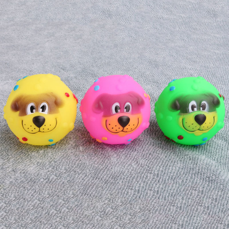 Interactive Dog Toys for Small Vinyl Glue Squeak Puppy Toy Ball Diameter 7cm Pet Chew Toy Bite Resistant