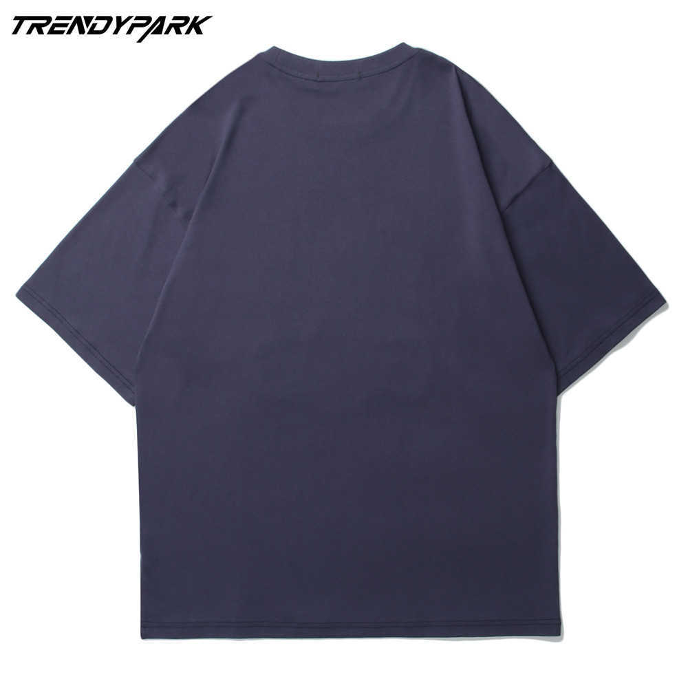 Men's T-shirt Summer Short Sleeve Reflector Embroidery Tee Hip Hop Oversized Cotton Casual Harajuku Streetwear Tshirts Clothing 210601