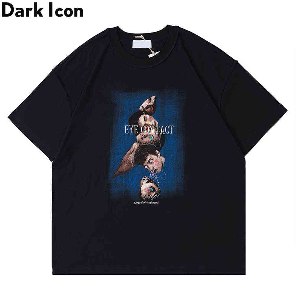 Psychedelic Skull Serries T-shirt M Summer Round Neck Hipster Tshirts Cotton Tee 210603