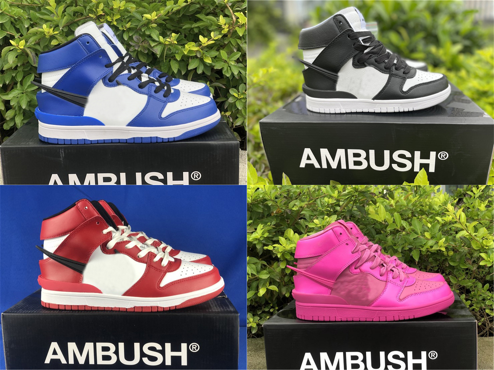 Authentic Dunk High Ambush Deep Royal Blue Shoes Black White Active Fuchsia SB Pale Ivory Red Men Women Outdoor Sneakers With Original Box
Authentic Dunk High Ambush Deep Royal Blue Shoes Black White Active Fuchsia SB Pale Ivory Red Men Women Outdoor Sneakers With Original Box